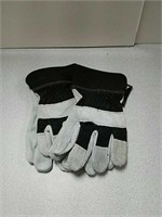 Two pairs new leather palm work gloves