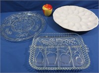 Large Egg Platter 13"- Italy, numbered, 2 Glass