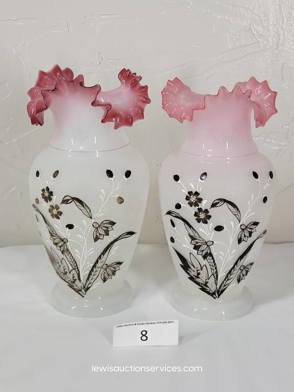 Pair Bristol Floral Vases