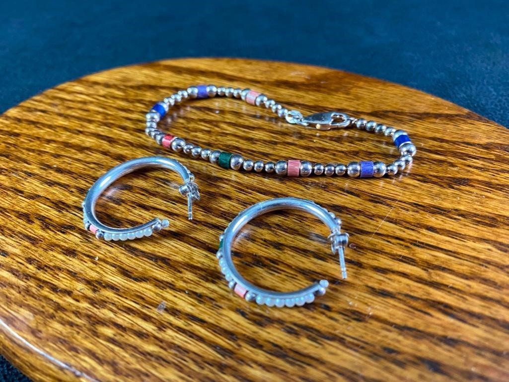 Matching Earrings & Bracelet Set