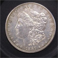 US Coins 1887 Morgan Silver Dollar, circulated