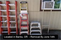 LOT, ASSORTED LADDERS IN THIS AREA