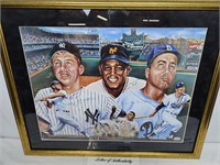 Mickey Mantle, Willie Mays & Duke Snider Signed