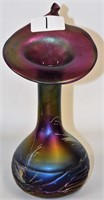 11" Art glass Jack in pulpit vase