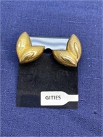 Gold tone clip earrings