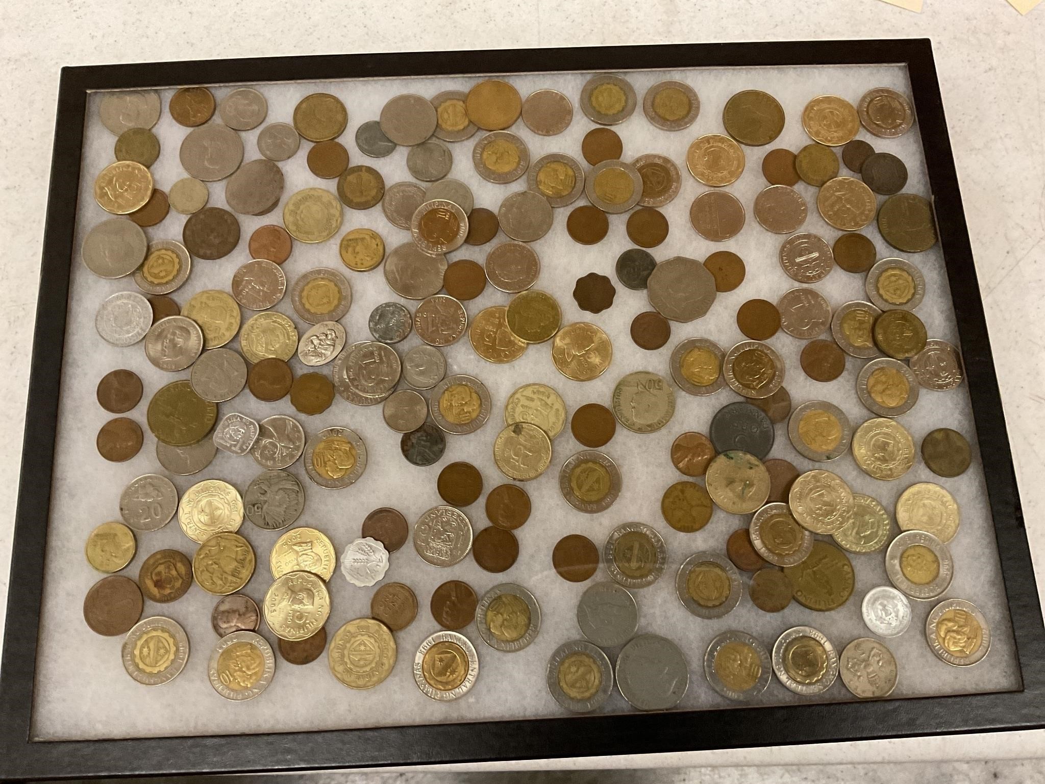 Display of foreign coins