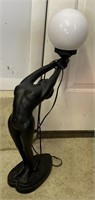 Art Deco Style Nude Lady Metal Table Lamp, 32in