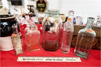 (5) Vintage Various Glass Bottles & Fruit Jar