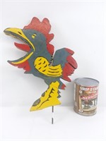 Coq en bois Folk art wooden rooster