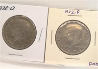 1972 P&D Kennedy Half Dollars