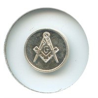 1 gram Silver Round - Freemason, .999 Fine Silver