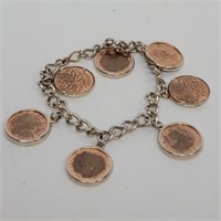 Canadian Pennies Charm Bracelet