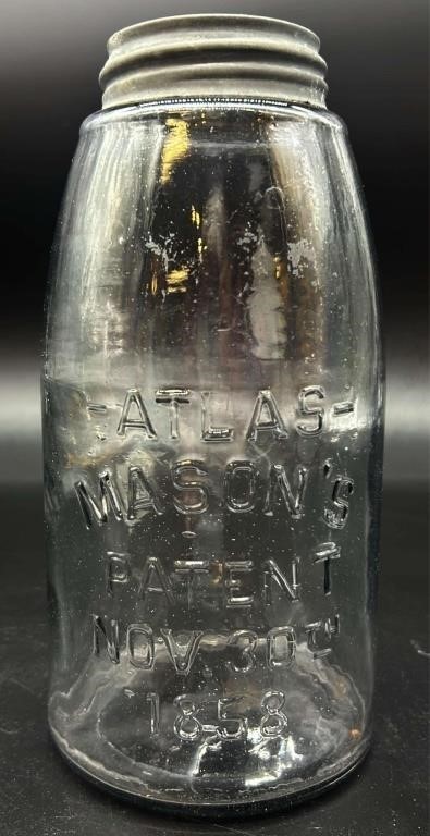 Antique 1/2 Gal Mason Patent Fruit Jar Uv