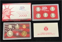 2000 US Mint Silver Proof Set in Box with COA