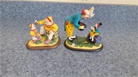 2 Francis barnum classic clown sculptures