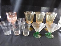 Vintage glass lots: 4 wheel cut water glasses - 2