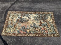 Vintage 79"x45" Forest Scene Tapestry