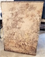 Vintage Fabric Print On Wood