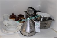 LOT, SHELF OF MISC DISHES