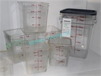 LOT, 6PCS, MISC MEASURING CONTAINERS (1 LID)