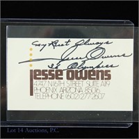 Jesse Owens Signed Official Business Card