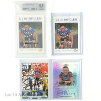 Lance Armstrong Rookie Cards & Signed Cards (4)