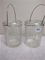 Glass Hanging Candle Holders (2)