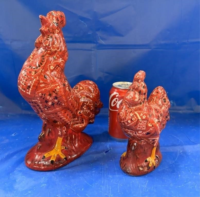 2 Patchwork Pattern Hens/Roosters