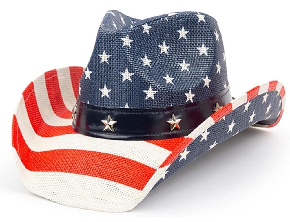 (new) TOVOSO American Flag Cowboy Cowgirl Hat