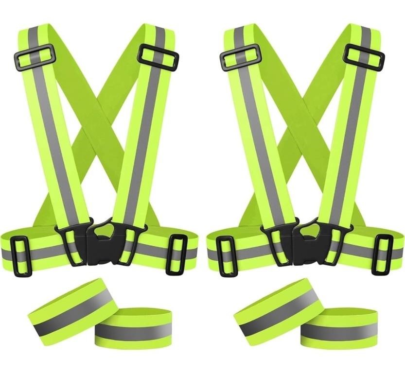 (new)2 Pack Reflective Safety Vests for Cycling