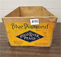 Blue diamond wooden box 19in by 12in