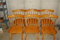 SIx Wooden Table Chairs