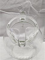 Vintage Clear Glass Etched Ball Pitcher