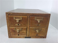 4 drawer card catalog Gaylord Bros. Brass pulls