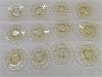 12 Lancaster Yellow Depression Glass Etched Plates