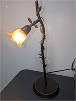 Art Nouveau Table Lamp Glass Flower Shade