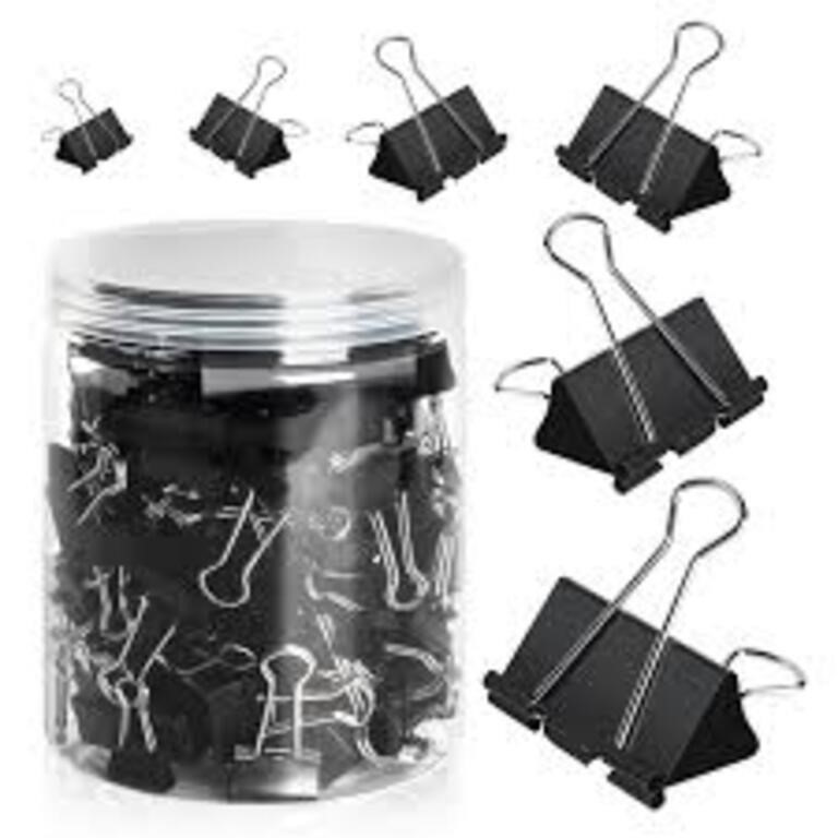 Paper Binder Clips Paper Clamps 120pcs,6 Assorted
