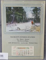 1957 "Coon Hunting" calendar by A. Fox 1955 Litho