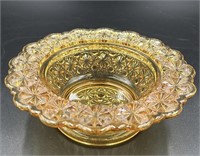 Fenton Amber Daisy Button Bowl