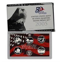 2005 Silver United States Quarters Proof Set. 5 Co