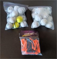 30 Golf Balls & Bag of Tees
