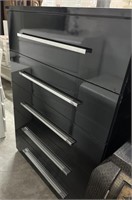 Black Laquer Style Chest 5 Drawers 37” w x 18.5”