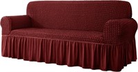 R3797  CHUN YI Loveseat Sofa Cover 2 Seater Wine