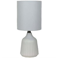 Mainstays Warm White Ribbed Ceramic Table Lamp  16