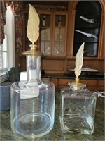 2 Large Inkwell Decanters