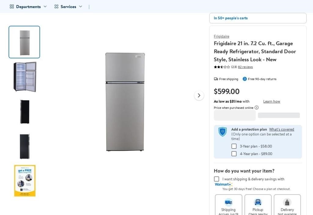 A917  Frigidaire Garage Ready Refrigerator 21 in.