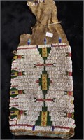 Antique Glass Bead Leather Native Medicine Bag