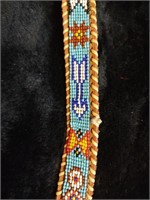 Native Beaded Leather Belt, 36"-40"