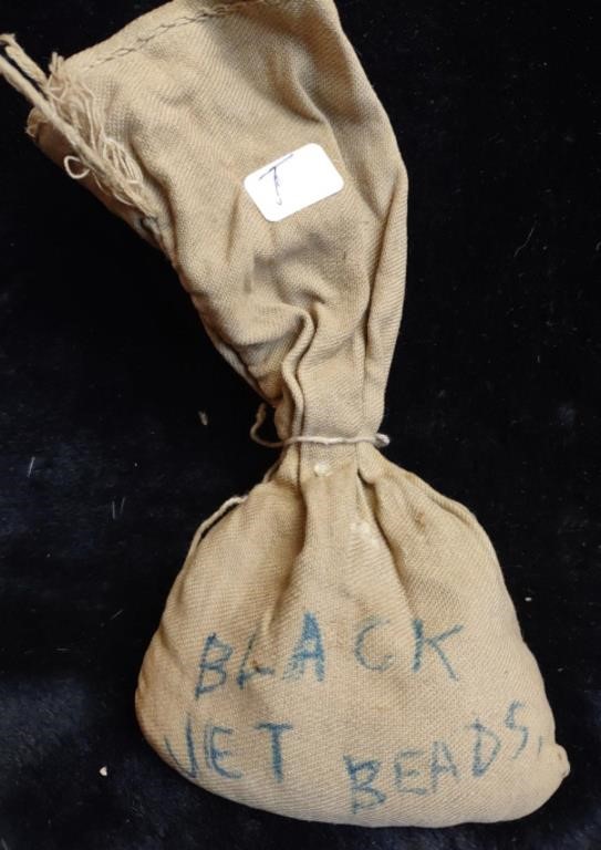 Bag of Black Jet Glass Beads