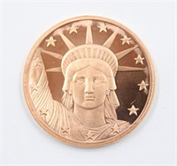 1 Ounce .999 Fine Copper Statue of Liberty Round